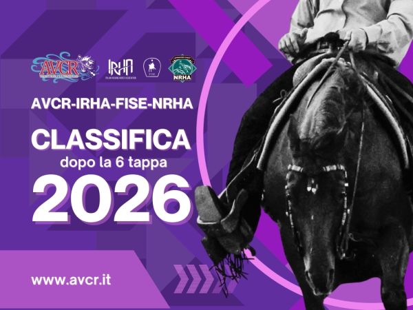 Classifica dopo la 6 tappa AVCR-IRHA-FISE-NRHA 2026