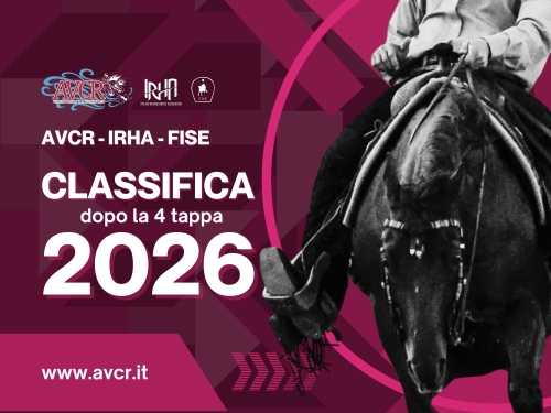 Classifica dopo la 4 tappa AVCR-IRHA-FISE 2026